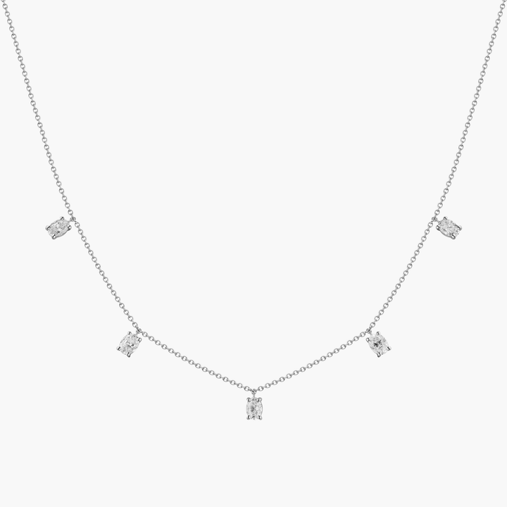 Floating Oval Diamond Necklace