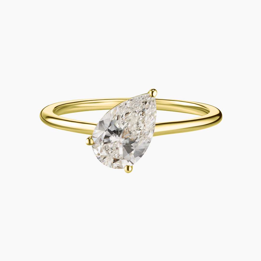Floating Pear Cut Diamond Ring