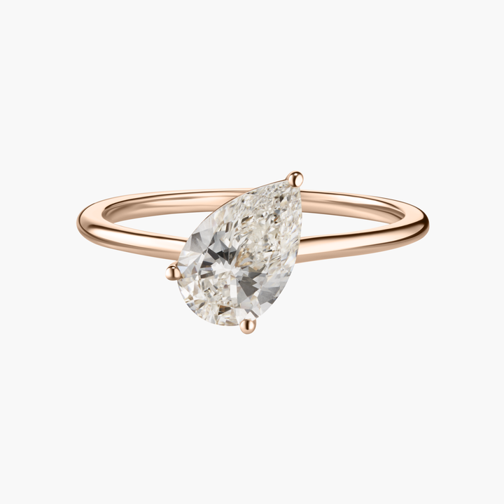 Floating Pear Cut Diamond Ring