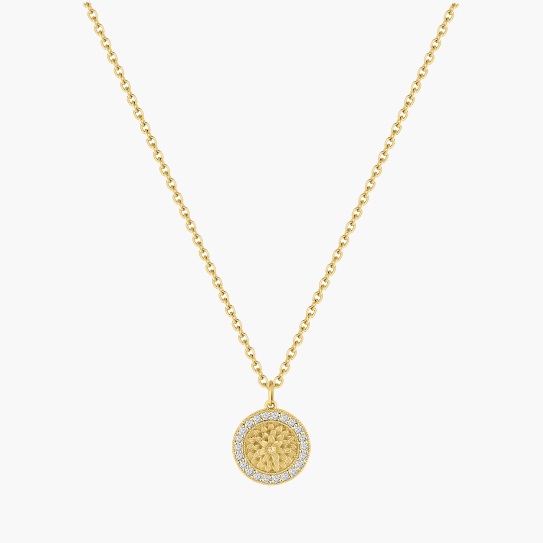 Flower Diamond Pendant Necklace