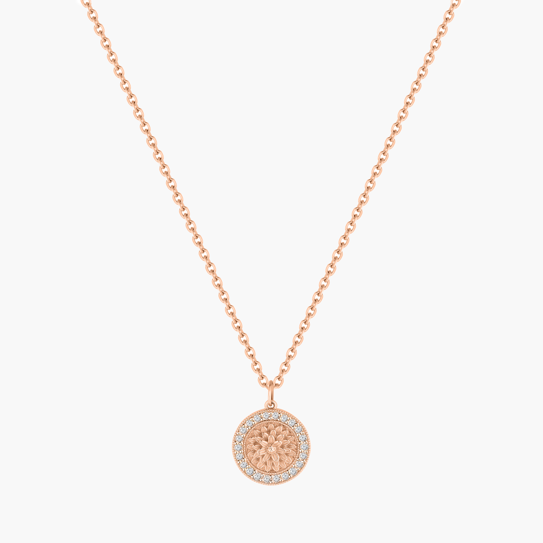 Flower Diamond Pendant Necklace