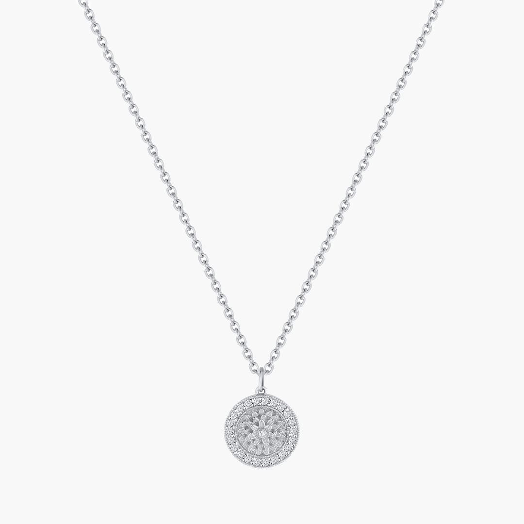 Flower Diamond Pendant Necklace