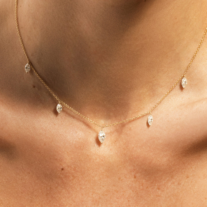 Floating Marquise Diamond Necklace