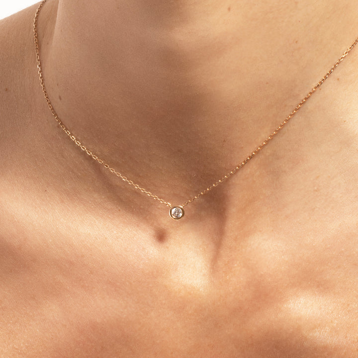 Round Diamond Bezel Necklace