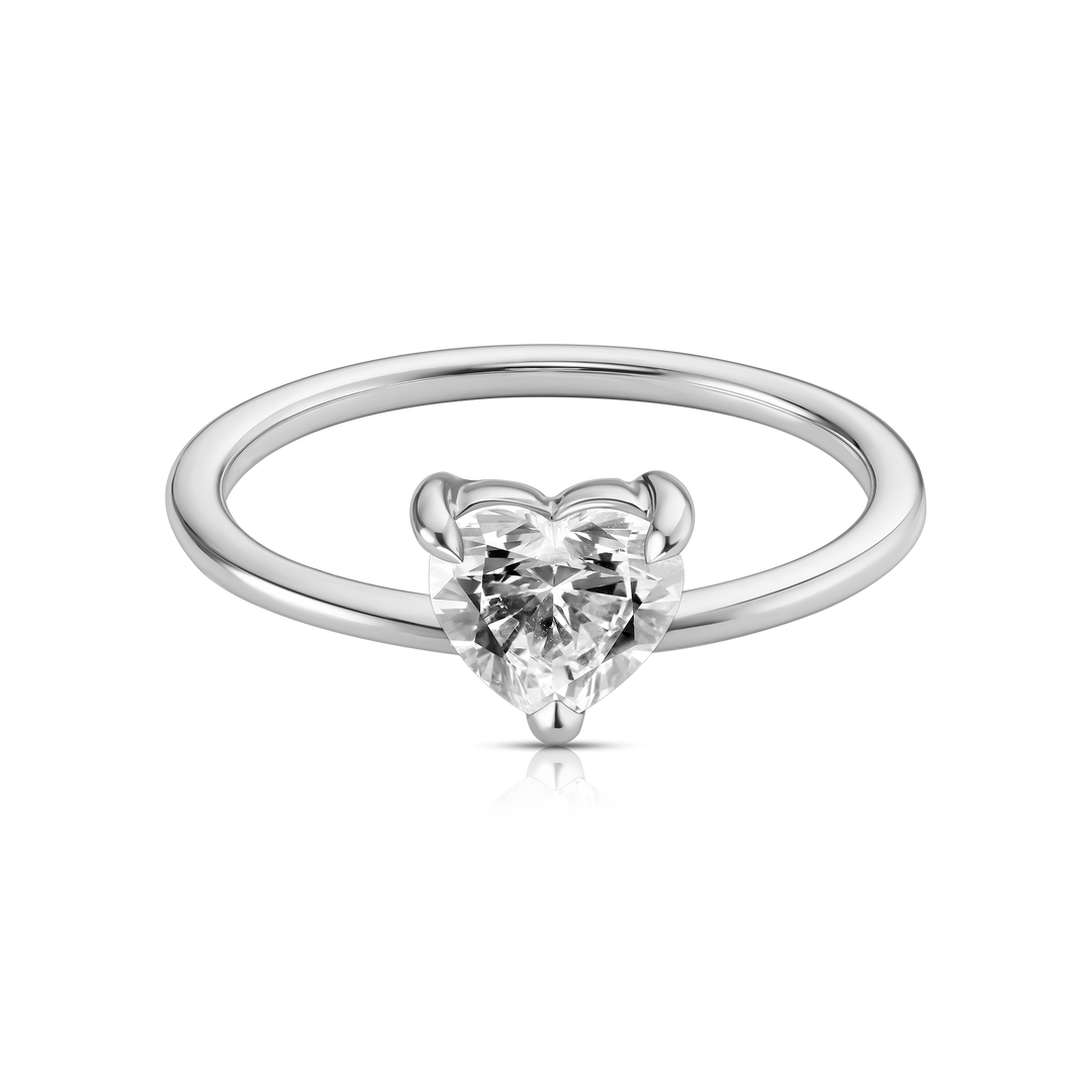 Heart Solitaire Diamond Ring