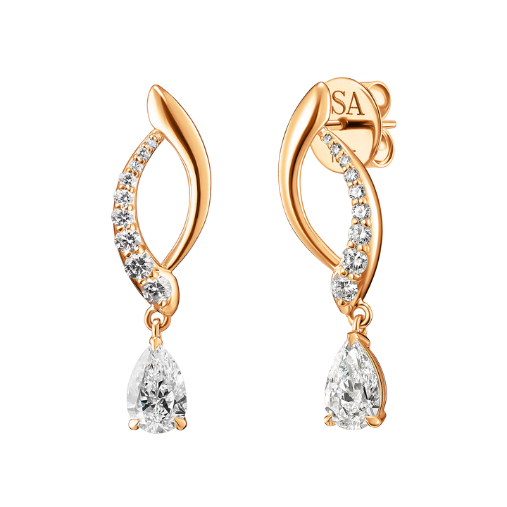 Heritage Diamond Drop Semi Pave Studs
