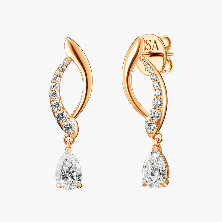 Heritage Diamond Drop Semi Pave Earrings