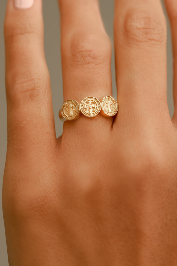 Saint Benedict Coin Ring