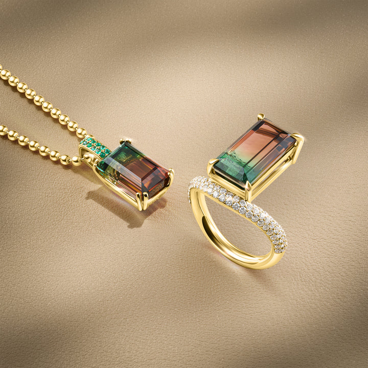 Watermelon Tourmaline Ring