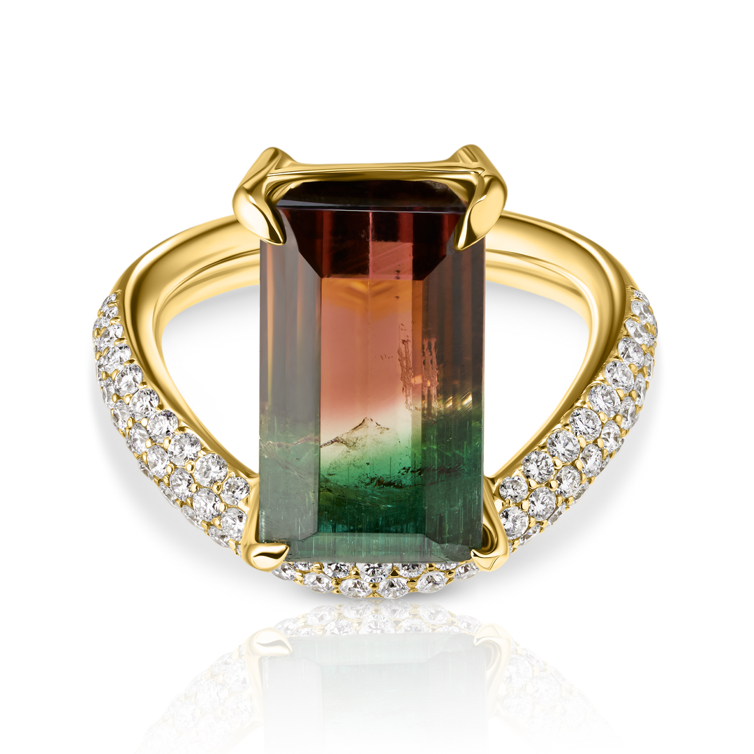 Watermelon Tourmaline Ring