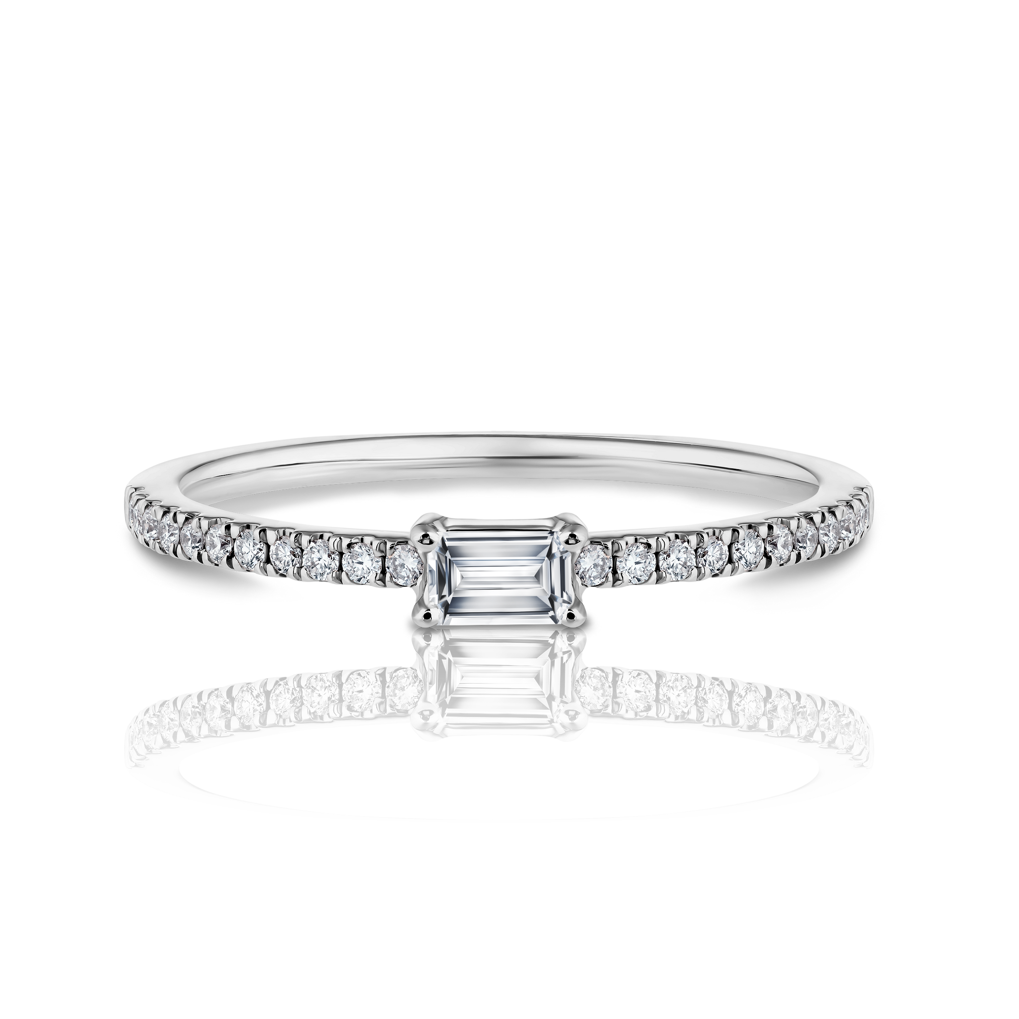 Baguette Diamond Pave Ring