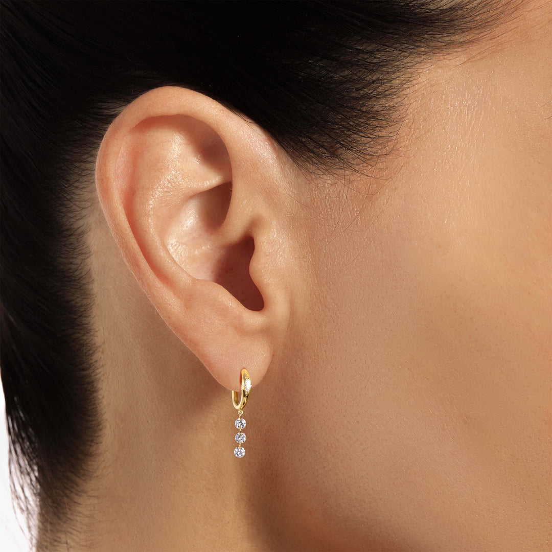 Short Diamond Drop Hoops