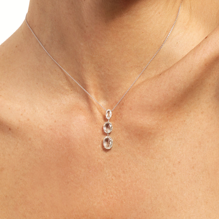 Three Tier Oval Drop Necklace