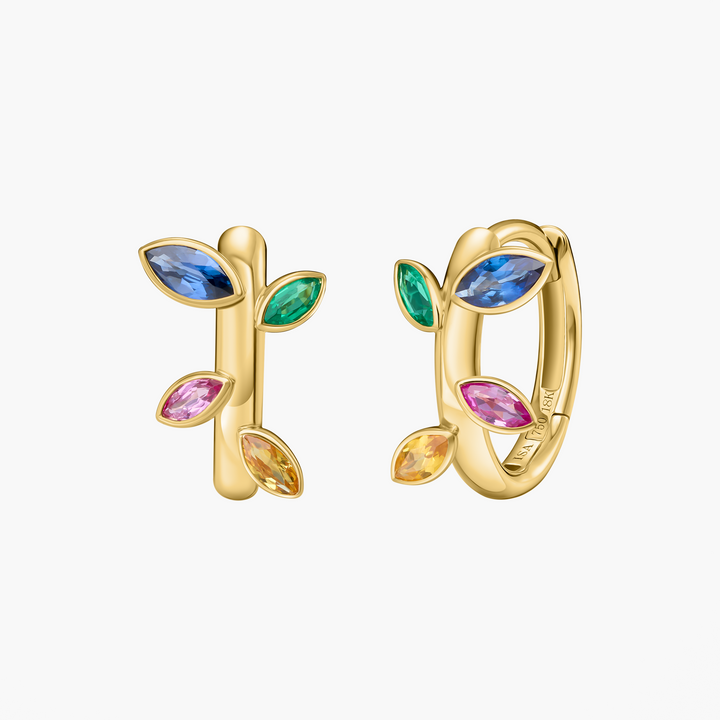Jasmine Vine Multi Color Huggie Hoops