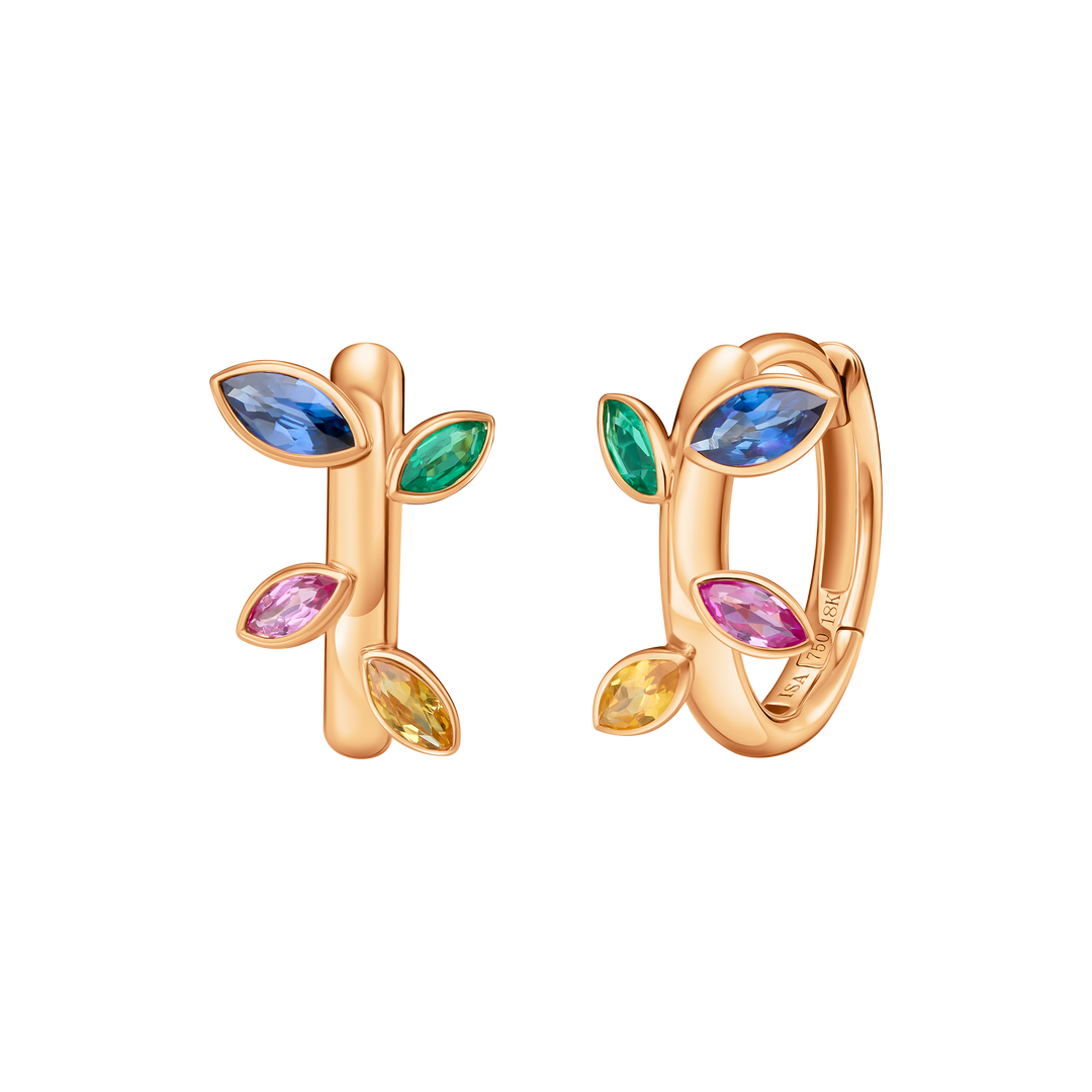 Jasmine Vine Huggie Hoops
