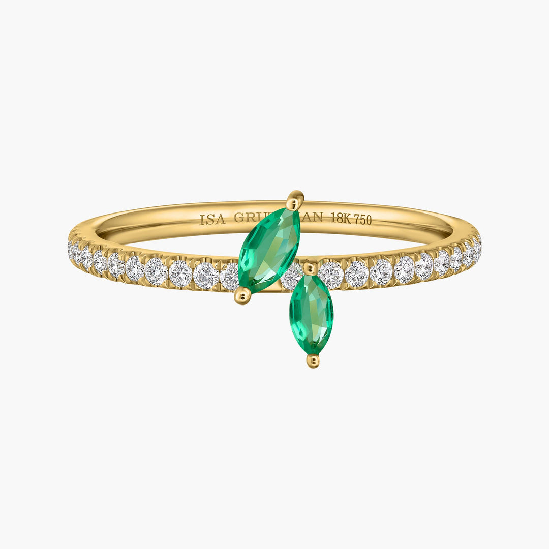Jasmine Vine Emerald Pave Ring