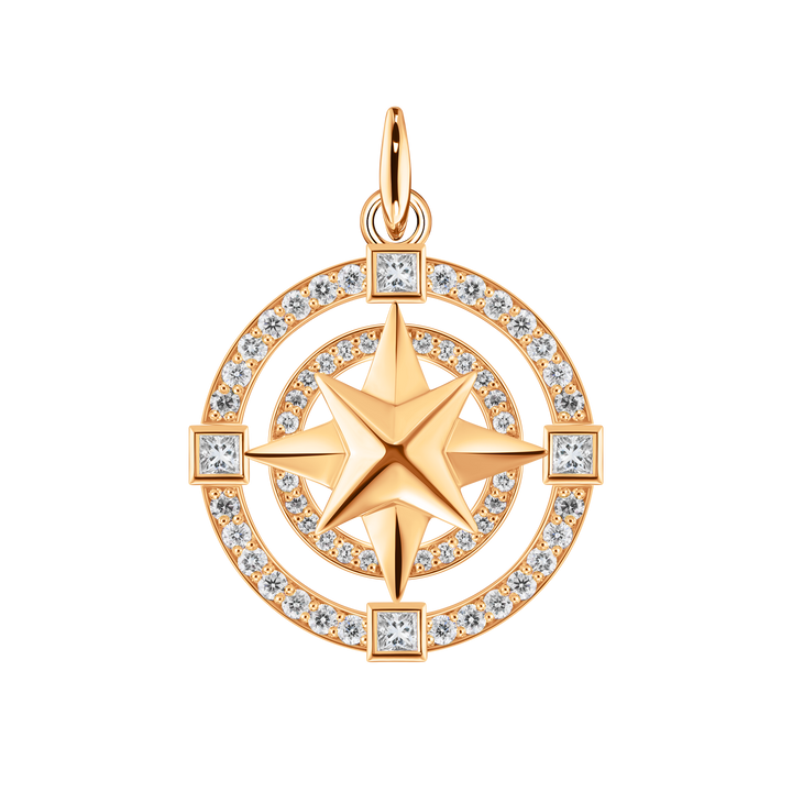Large Diamond Compass Pendant
