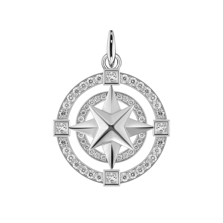 Large Diamond Compass Pendant