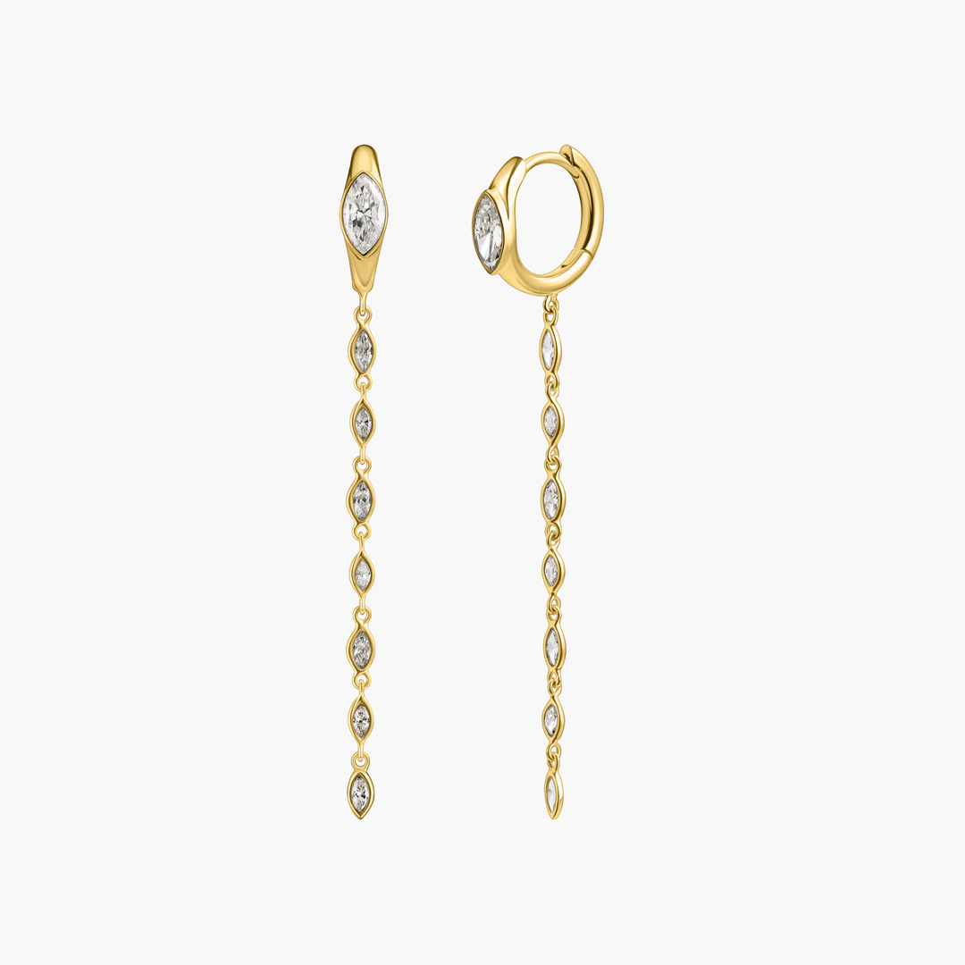Long Marquise Drop Hoops