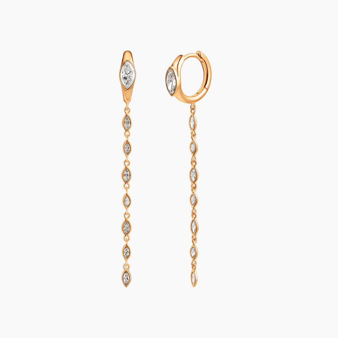 Long Marquise Drop Hoops