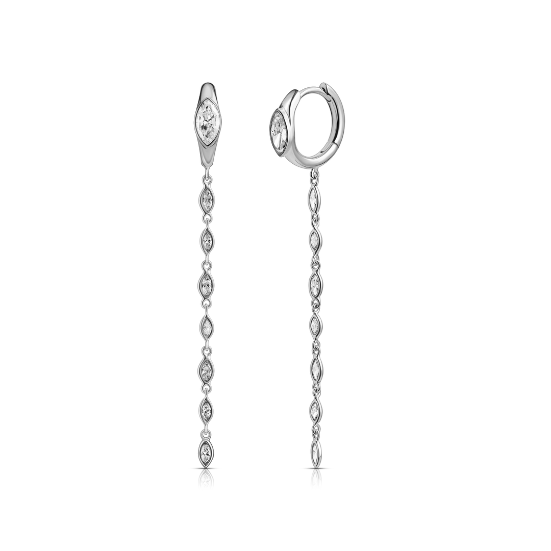 Long Marquise Drop Hoops