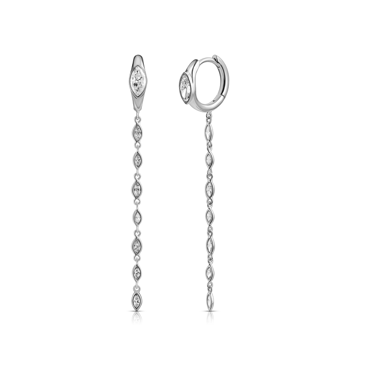 Long Marquise Drop Hoops