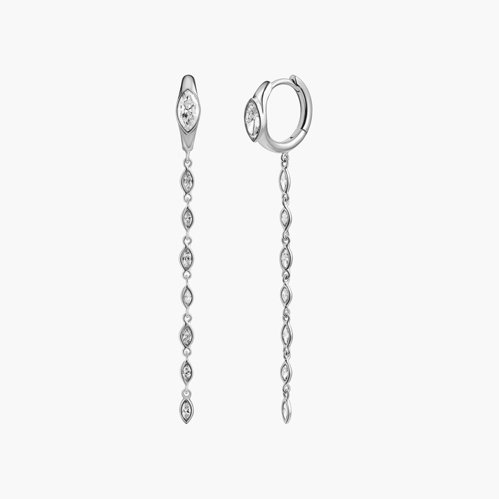 Long Marquise Drop Hoops