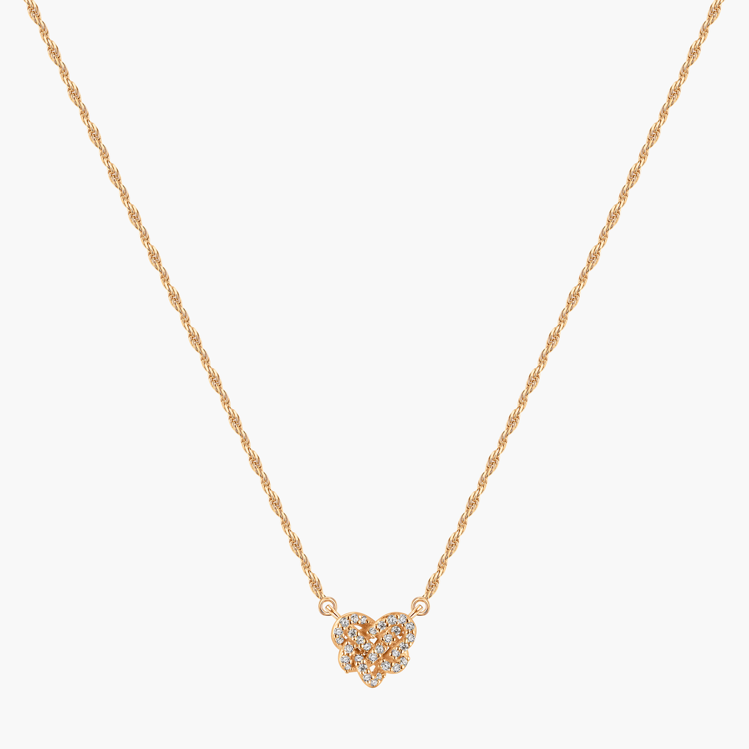 Love Knot Pave Necklace