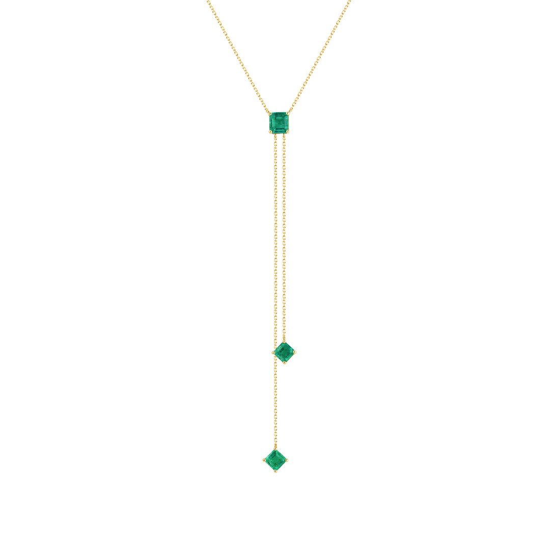 Asscher Cut Emerald Lariat
