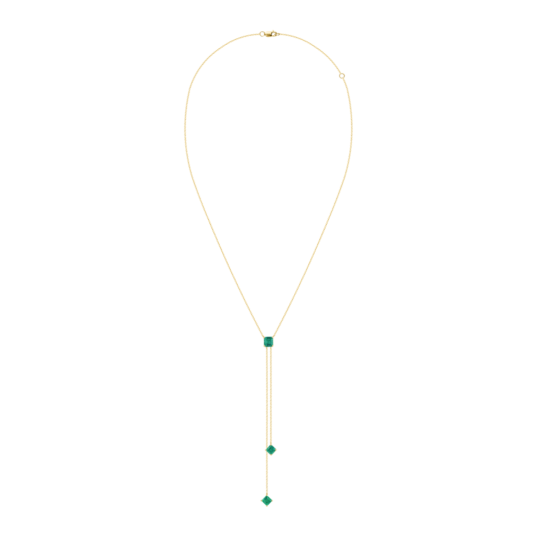 Asscher Cut Emerald Lariat