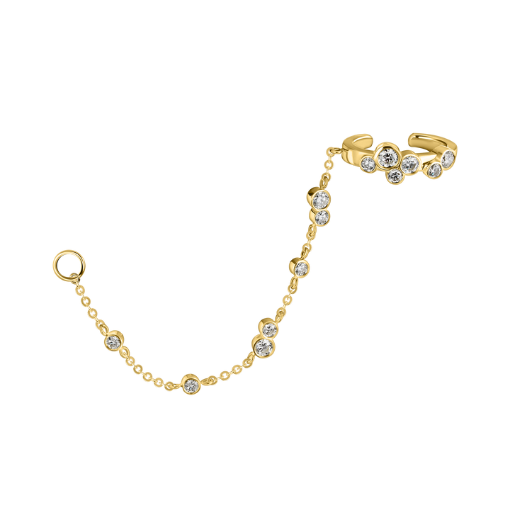 Bubbles Diamond Chain Ear Cuff with Loop