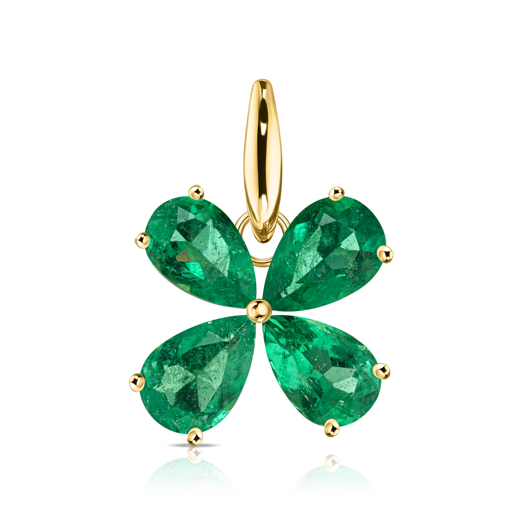 Clover Colombian Emerald Pendant