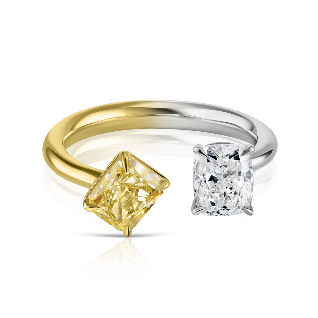 Cushion Toi et Moi Ring