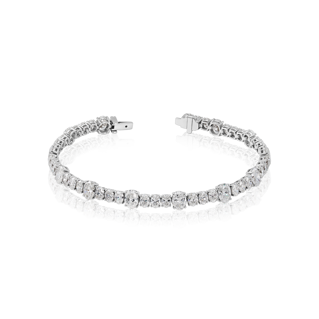 Duo Oval Diamond Tennis Bracelet