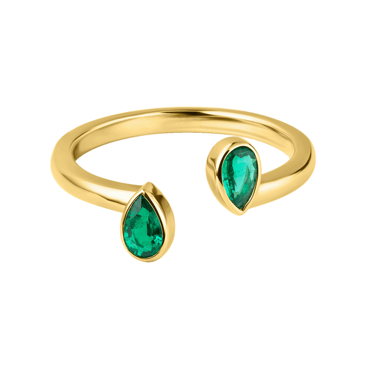 Duo Pear Emerald Ring