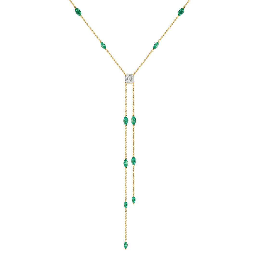 Emerald and Diamond Lariat
