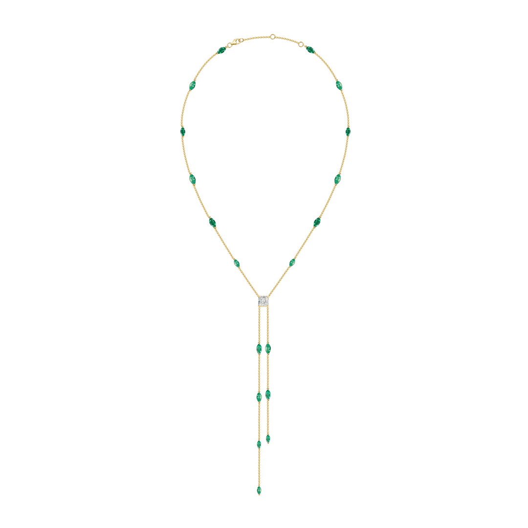 Emerald and Diamond Lariat