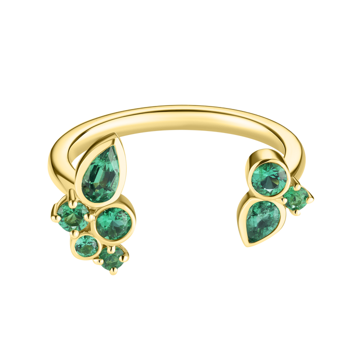 Emerald Bubbles Open Ring