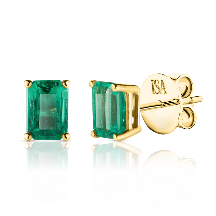 Emerald Cut Emerald Studs