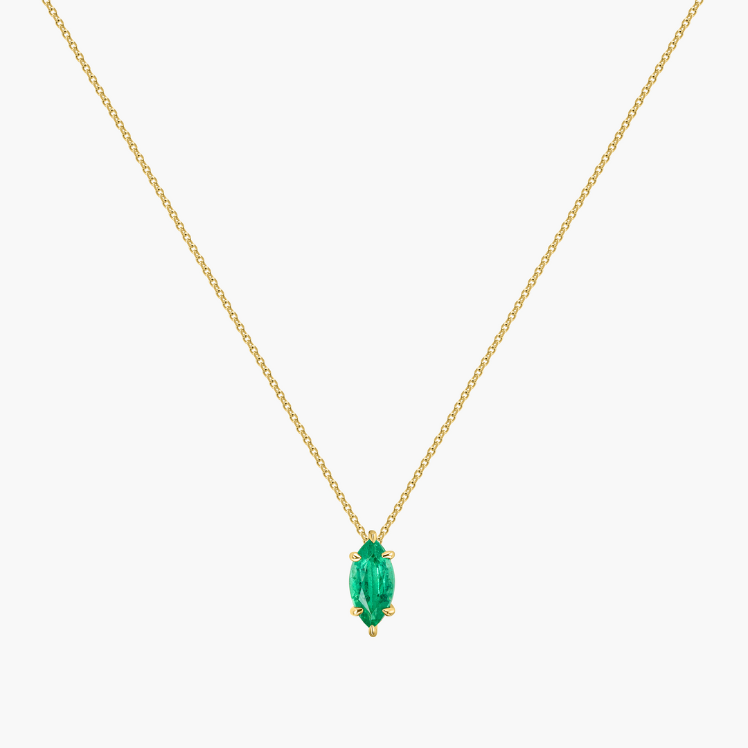 Emerald Marquise Pendant Necklace