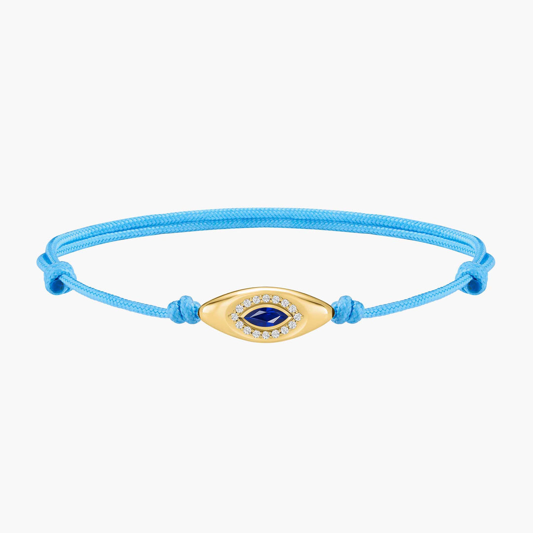 Evil Eye Light Blue Cord Bracelet