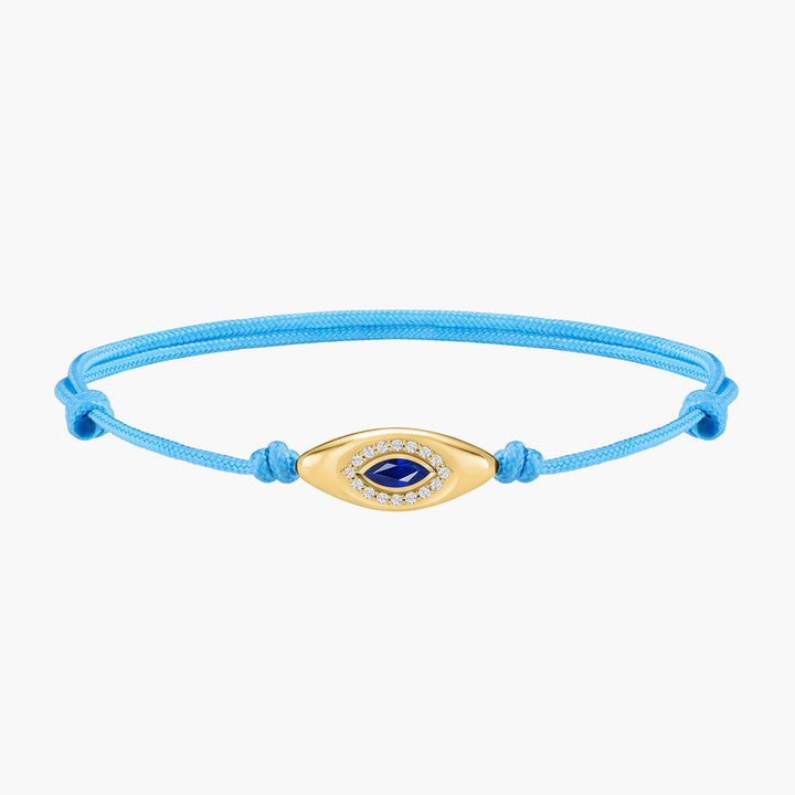Evil Eye Light Blue Cord Bracelet