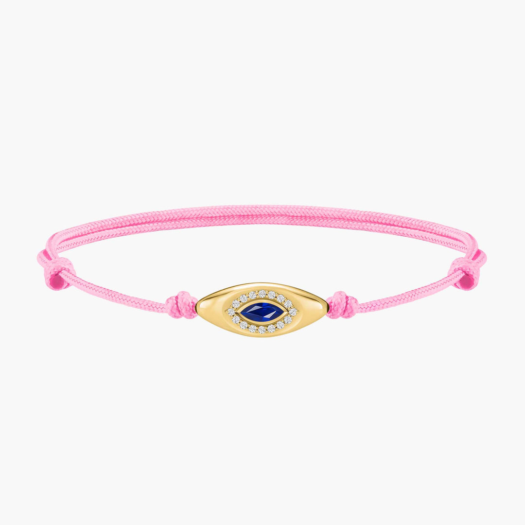 Evil Eye Pink Cord Bracelet