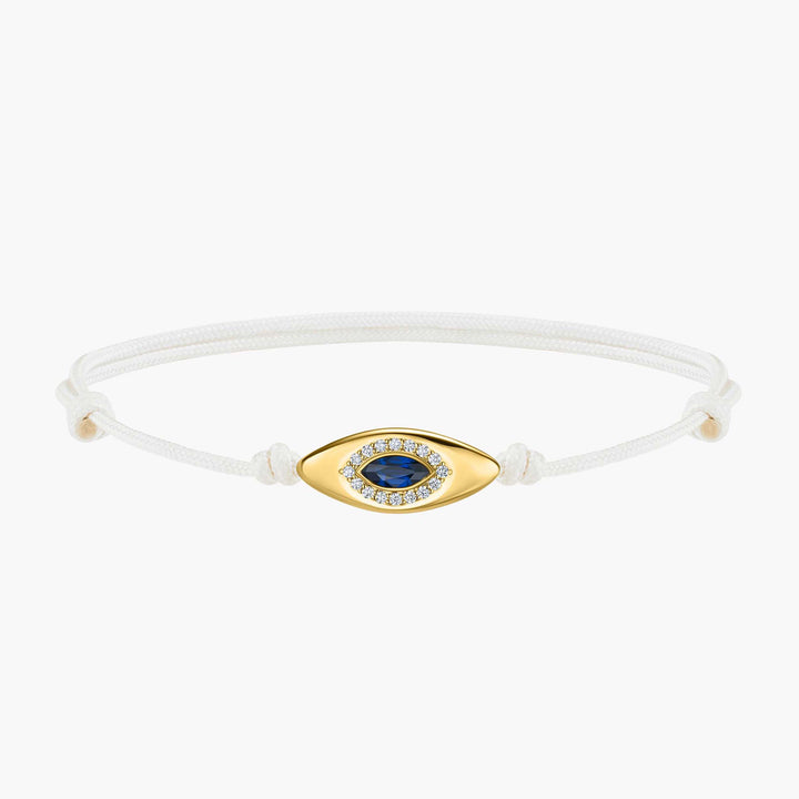 Evil Eye White Cord Bracelet