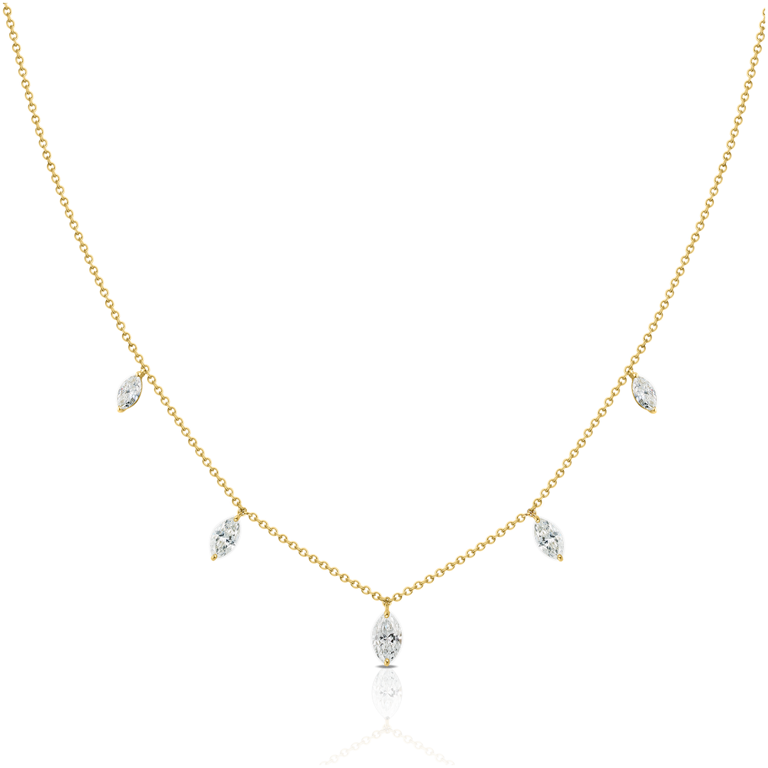 Floating Marquise Diamond Necklace