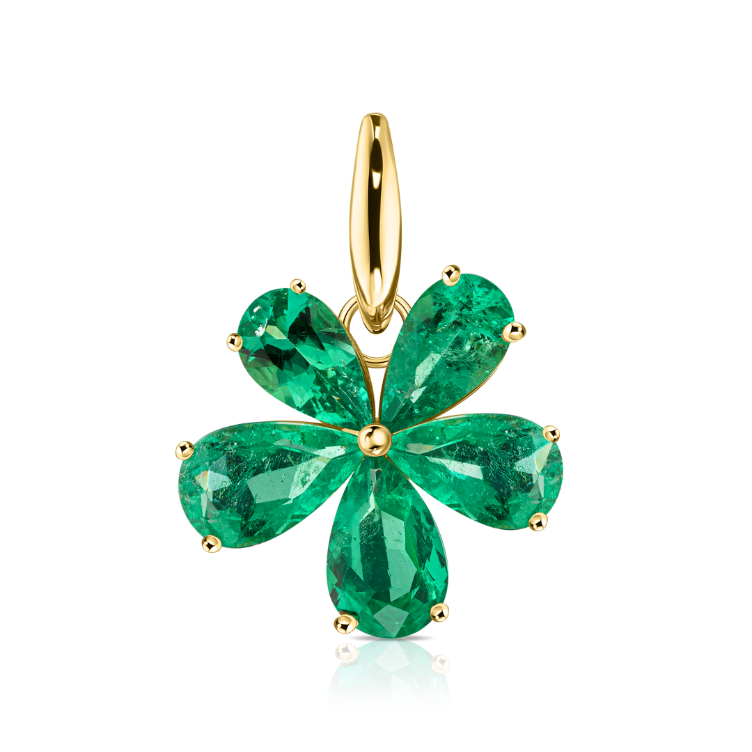 Flower Colombian Emerald Pendant