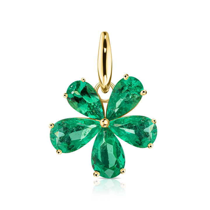Flower Colombian Emerald Pendant