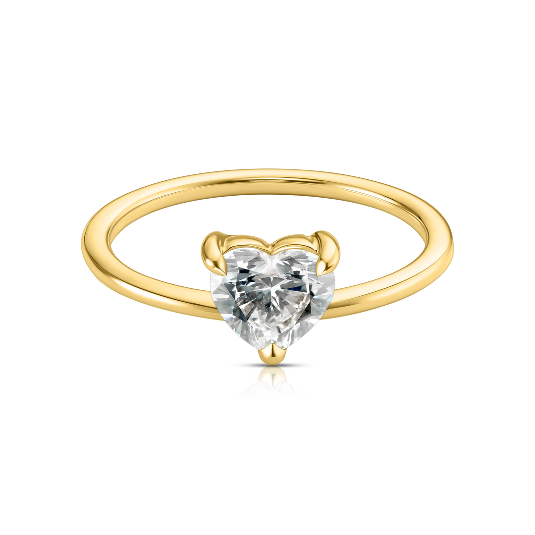 Heart Solitaire Diamond Ring