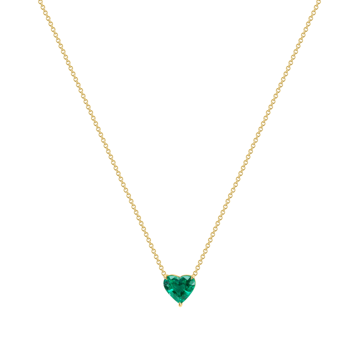 Heart Shape Emerald Pendant Necklace