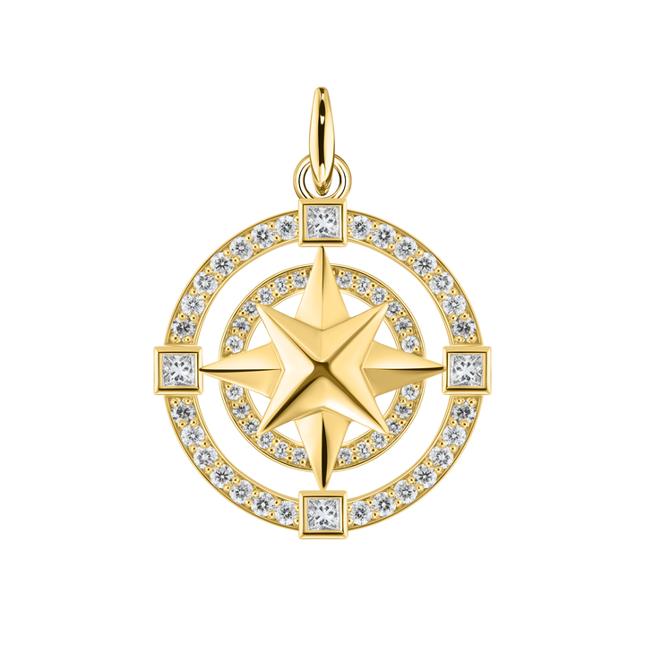 Large Diamond Compass Pendant